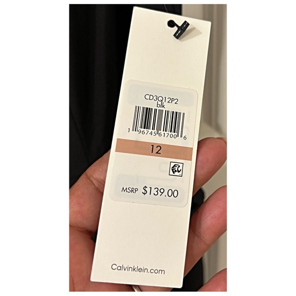 NWT Calvin Klein Black Wide Leg Jumpsuit Size 12 - Picture 3 of 6